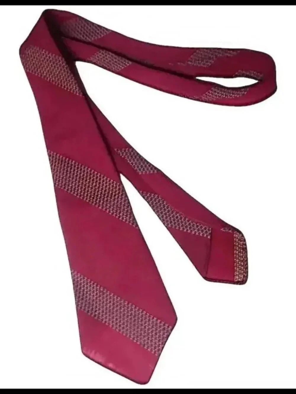 Wide Red Necktie Dark Red, 50s Wembley Tie ~ Synth Pop Vintage